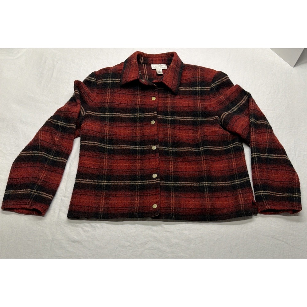 VINTAGE EVAN PICONE Wool Plaid Jacket W/Snaps Size 16, Fall, Winter, Cottagecore